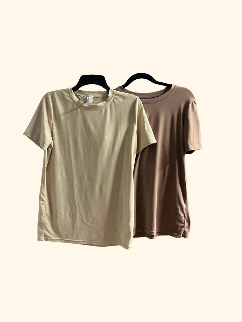 Classic Crew Neck Short Sleeve Tee - Beige & Taupe